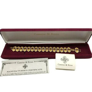 Camrose Kross JBK Orange Topaz Clear Rhinestone Bracelet COA New Chain Link